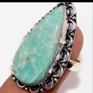 Amazonite gemstone ring size 9